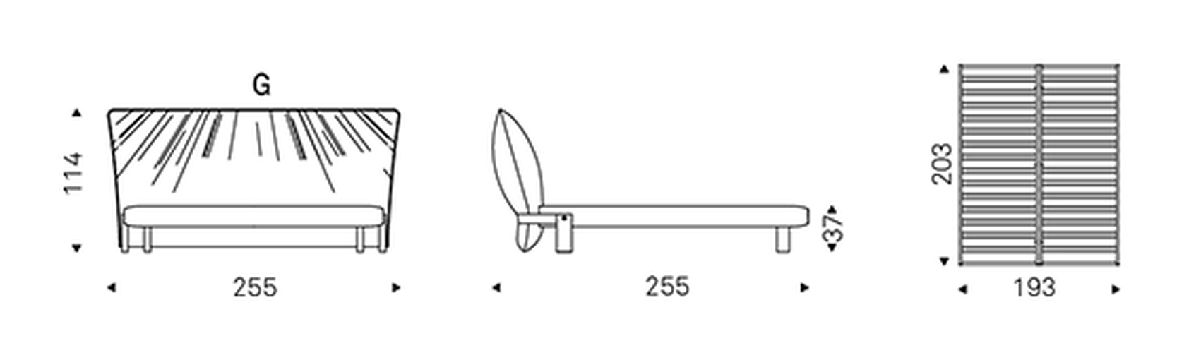 Pascal Double Bed by Cattelan Italia, size drawing 5