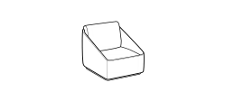 Bend Armchair by Ditre Italia, size drawing: Armchair low
