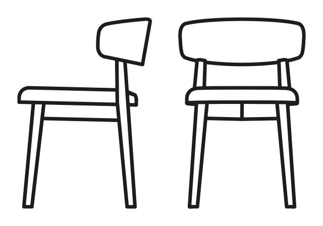 Talks Chair by Connubia, size drawing