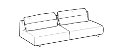 Atlantis Sofa by Ditre Italia, size drawing: 3-seat central element