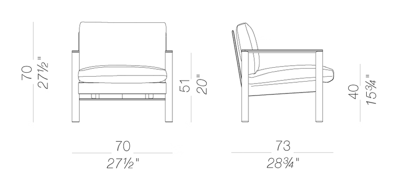 10:30 D161 Armchair by LaPalma, size drawing