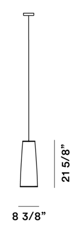 Tite 2 Pendant Lamp by Foscarini, size drawing