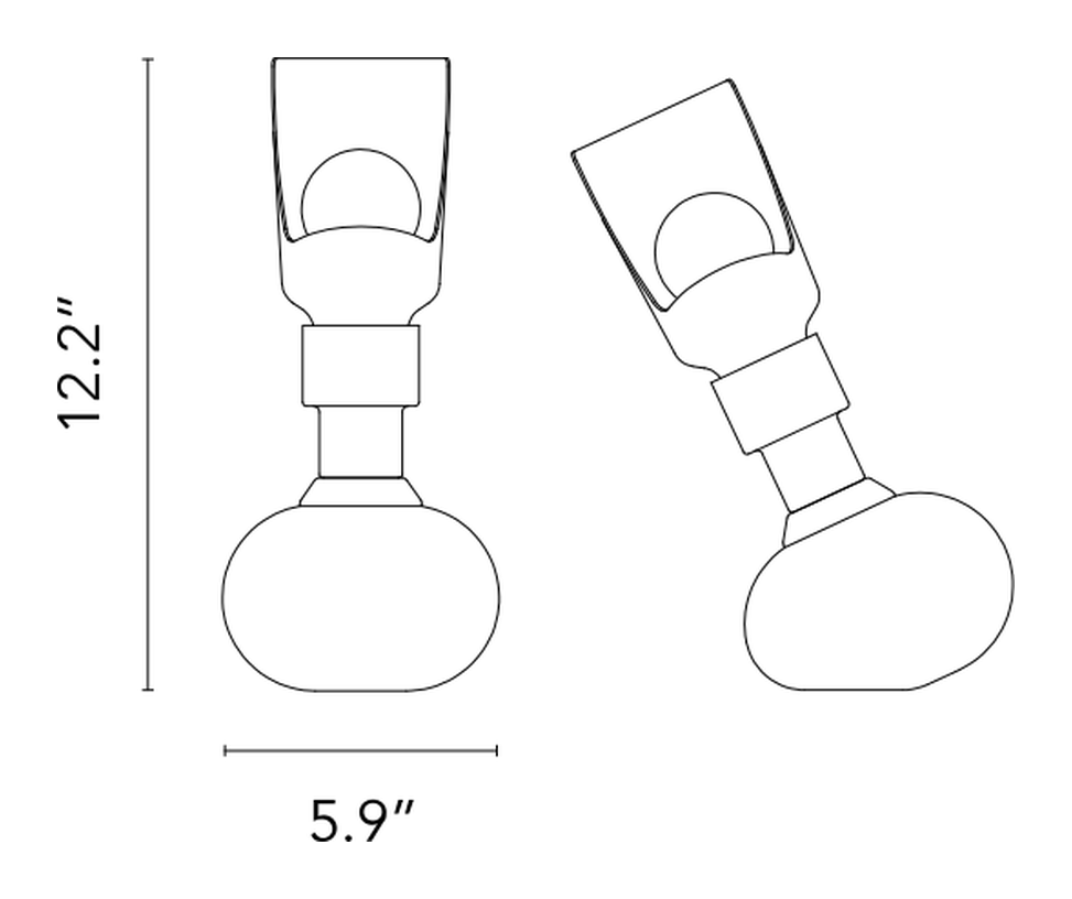 Mod. 600/Large Table Lamp by Flos, size drawing