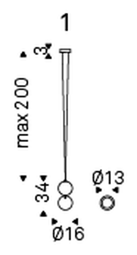 Apollo Pendant Lamp by Cattelan Italia, size drawing 1