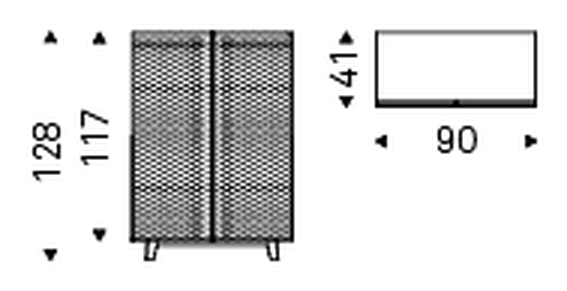Tiffany Sideboard by Cattelan Italia, size drawing