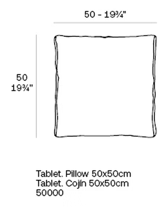 Tablet Cushion by Vondom, size drawing