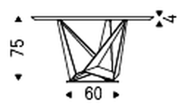 Skorpio Round Dining Table by Cattelan Italia, size drawing 7