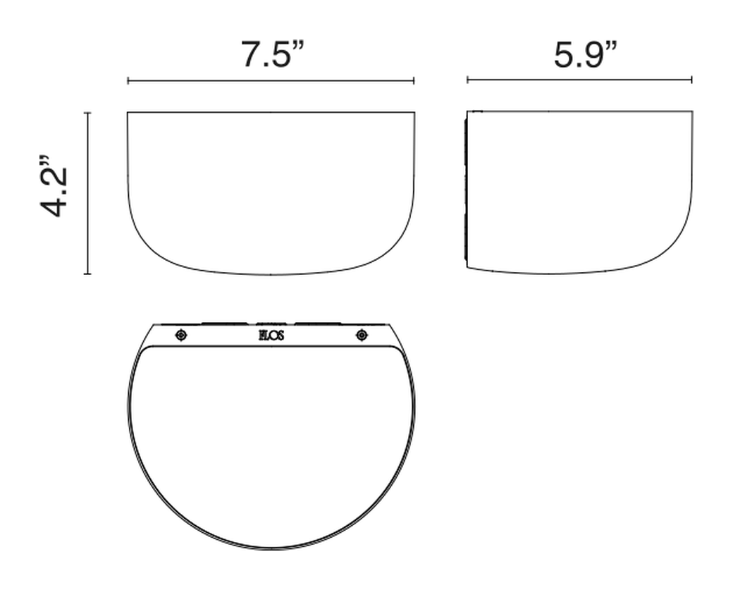 Bellhop Wall Up Lamp by Flos, size drawing