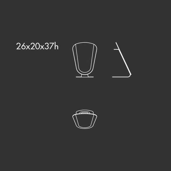 Clessidra Table Mirror by Sovet, size drawing