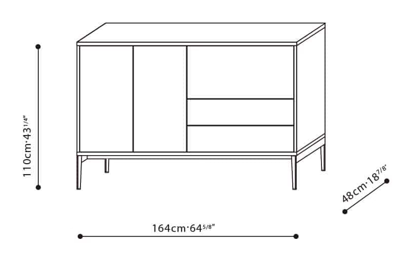 Pixel Cabinet by Camerich, size drawing: C0400209