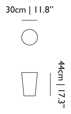 Container Stool by Moooi, size drawing: Stool