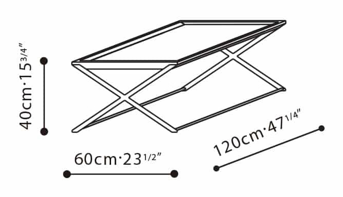 Enzo Coffee Table by Camerich, size drawing: C06A1203