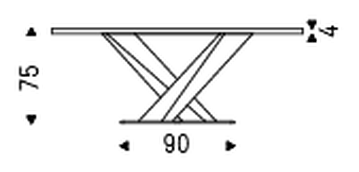 Stratos Wood Dining Table by Cattelan Italia, size drawing 6