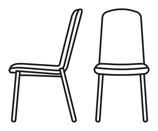 Riley Chair by Connubia, size drawing