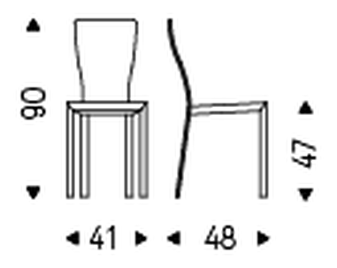 Nina Chair by Cattelan Italia, size drawing 1