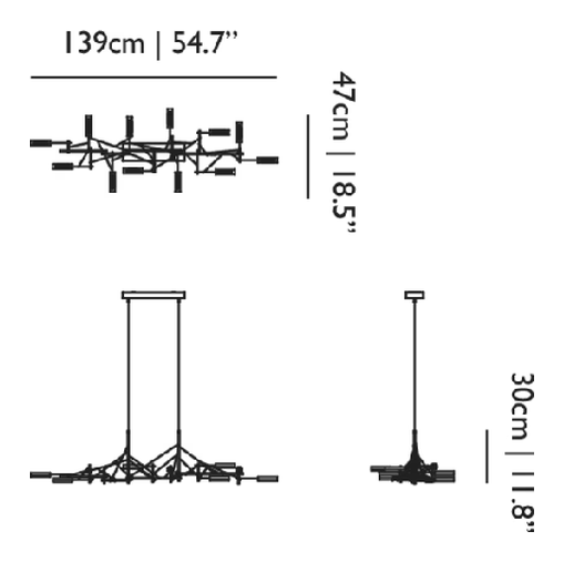Tinkering Pendant Lamp by Moooi, size drawing: 140