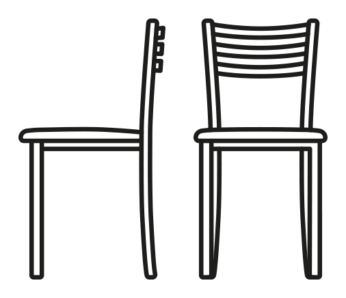 Ace Chair by Connubia, size drawing