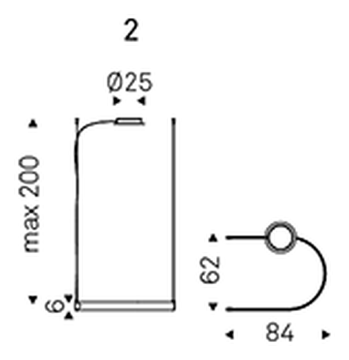 Bluebell Pendant Lamp by Cattelan Italia, size drawing 1