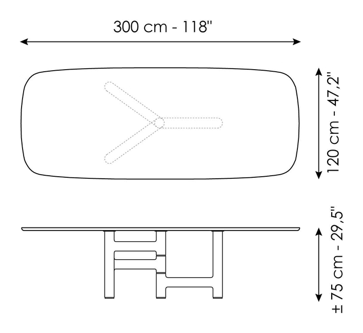Pivot Dining Table by Bonaldo, size drawing 5