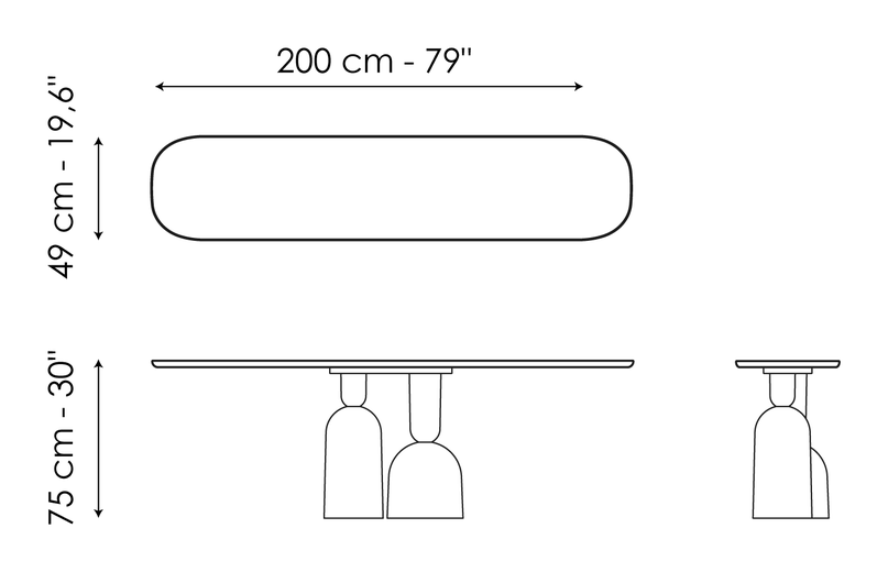 Cop Console Table by Bonaldo, size drawing 4