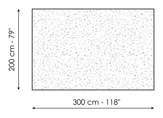 Casablanca Rug by Bonaldo, size drawing: Casablanca 200 x 300