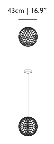 Raimond II Pendant Lamp by Moooi, size drawing: Raimond II, R43