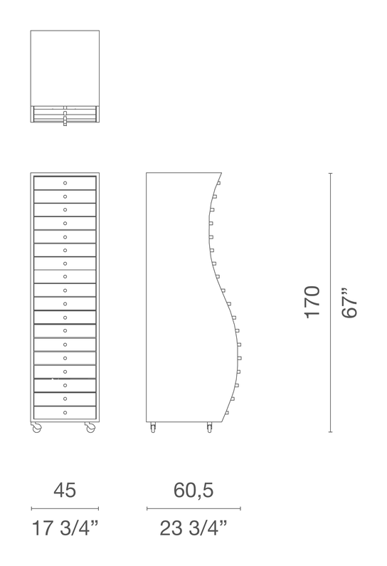 Progetti Compiuti Cabinet by Cappellini, size drawing: PC_6
