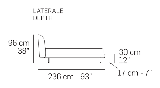 Rubicon Bed by Nicoline, size drawing 1