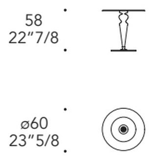 Gran Canal 55 Side Table by Reflex, size drawing