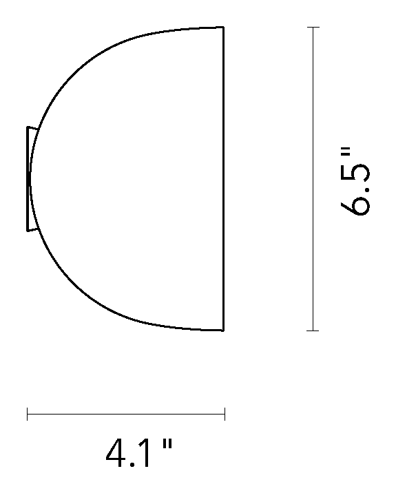 Io Wall Lamp by Fontana Arte, size drawing