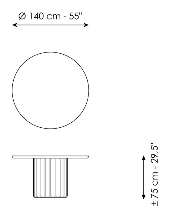 Dorian Dining Table by Bonaldo, size drawing 7