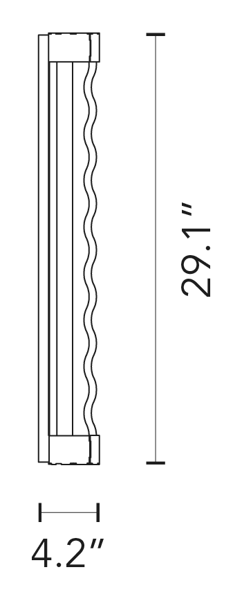 Frenesi Wall Lamp by Fontana Arte, size drawing