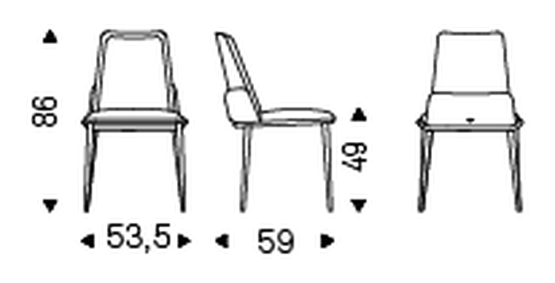 Belinda ML Chair by Cattelan Italia, size drawing 1