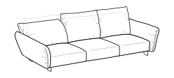 Blum Sofa by Ditre Italia, size drawing: 3-seat maxi sofa