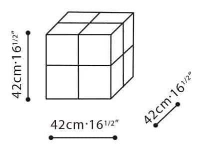 Dice Ottoman by Camerich, size drawing