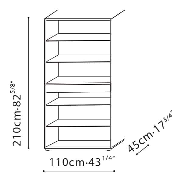 Content Cabinet 06 by Camerich, size drawing: CF400106