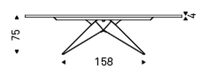 Premier Wood Dining Table by Cattelan Italia, size drawing 4