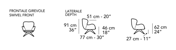 Stresa Armchair by Nicoline, size drawing 2
