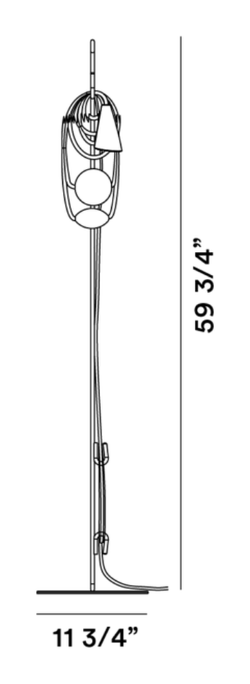 Filo Floor Lamp by Foscarini, size drawing