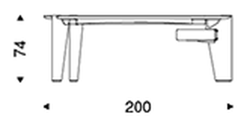 Boston Desk by Cattelan Italia, size drawing 3