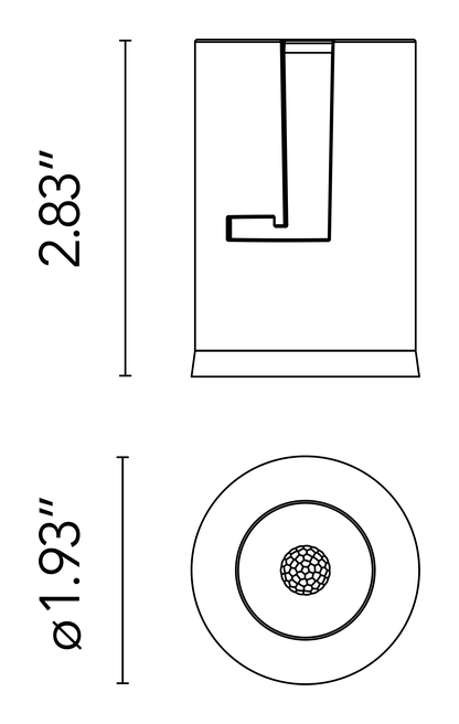 Light Shadow Pro Ø45 Non IC Downlight by Flos, size drawing