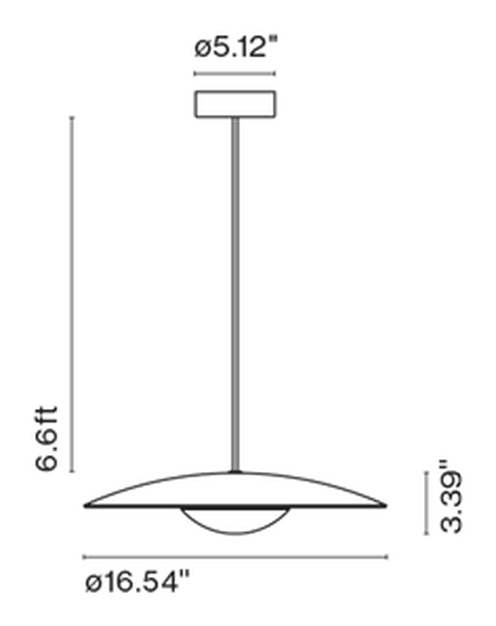 LED-Ginger Pendant Lamp by Marset, size drawing: LED-Ginger 42