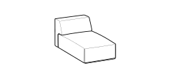 Monolith Sofa by Ditre Italia, size drawing: Dormeuse