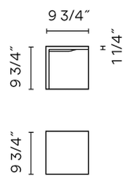 Empty Outdoor Light by Vibia, size drawing: Model 4135