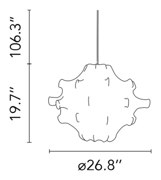 Taraxacum Pendant Lamp by Flos, size drawing: Taraxacum 1