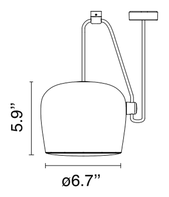 Aim Small Pendant Lamp by Flos, size drawing