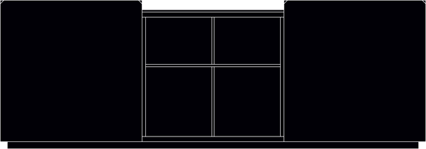 Pica Storage Unit by Bontempi, size drawing: 15.62EL · Veneer wood