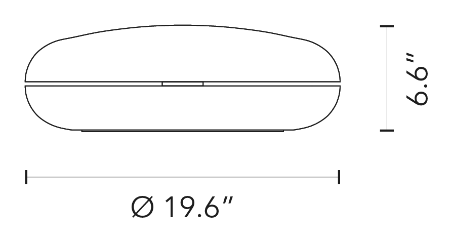 Loop Table Lamp by Fontana Arte, size drawing