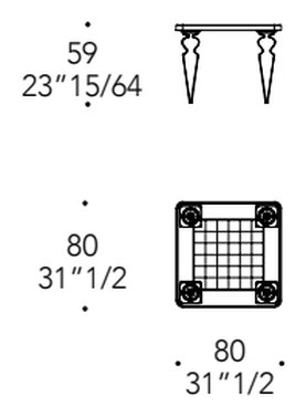 Scacchi 55 Chess Table by Reflex, size drawing