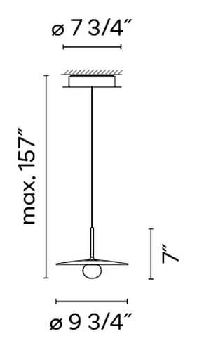 Tempo Lighting Collection by Vibia, size drawing: Model 5770